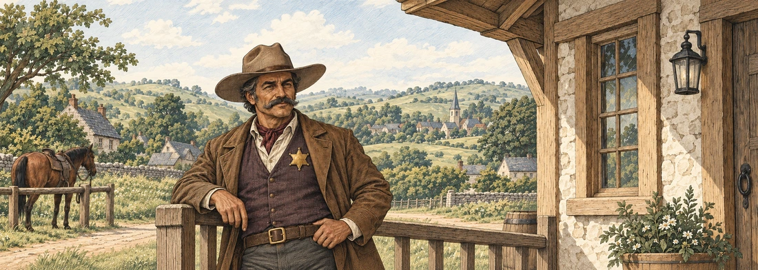 The engraved portrait of Sonderland's Sheriff card